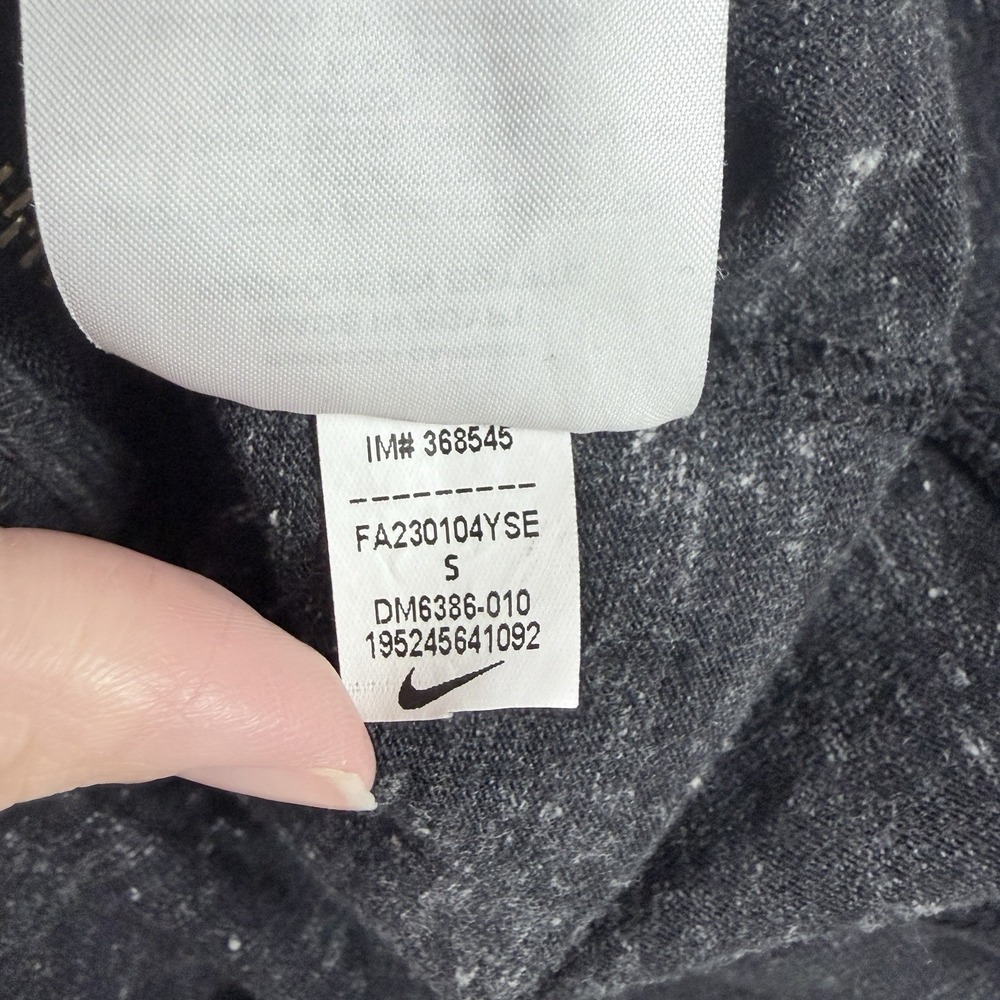 Nike Hoodie Women Sz S Gray Heather Full Zip Knit Sweatshirt Script Logo - Picture 6 of 7